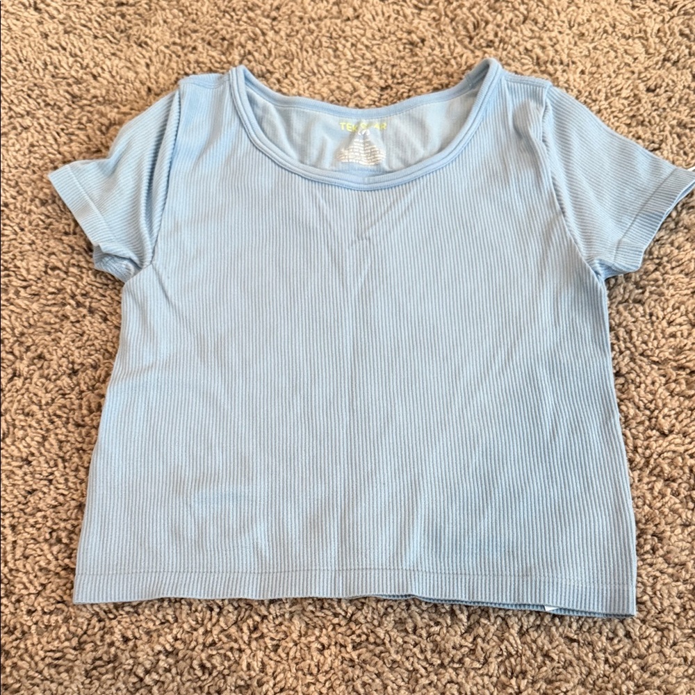 Tek Gear Sky Blue Ribbed Kids Tee